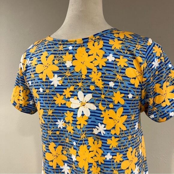LuLaRoe Carly floral striped print Casual hi-low Midi dress size XS - Picture 6 of 11